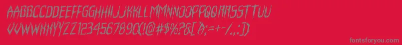 Horroroidrotal-Schriftart – Graue Schriften auf rotem Hintergrund