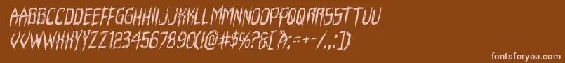 Horroroidrotal-Schriftart – Rosa Schriften auf braunem Hintergrund