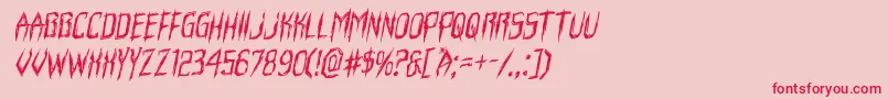 フォントHorroroidrotal – ピンクの背景に赤い文字