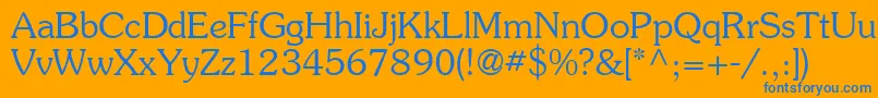 AgSouvenir Font – Blue Fonts on Orange Background