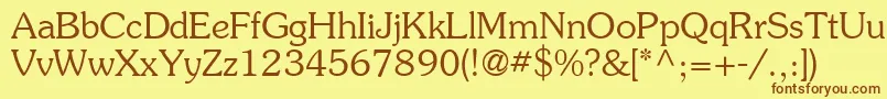 AgSouvenir Font – Brown Fonts on Yellow Background