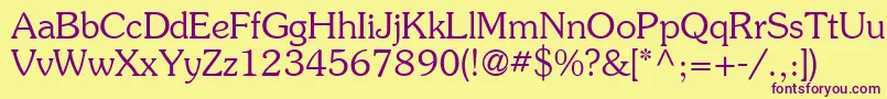 AgSouvenir Font – Purple Fonts on Yellow Background