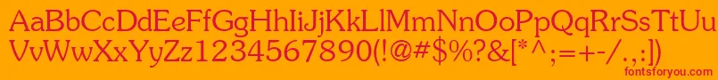 AgSouvenir-Schriftart – Rote Schriften auf orangefarbenem Hintergrund