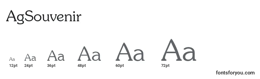 Размеры шрифта AgSouvenir