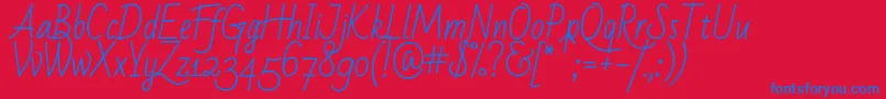 Badscript Font – Blue Fonts on Red Background