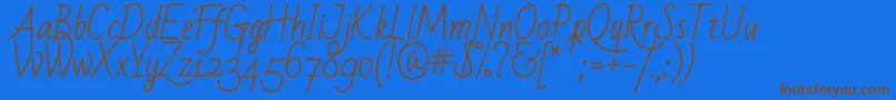 Fonte Badscript – fontes marrons em um fundo azul