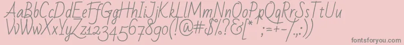 Badscript Font – Gray Fonts on Pink Background