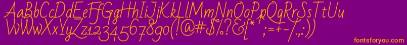 Badscript Font – Orange Fonts on Purple Background
