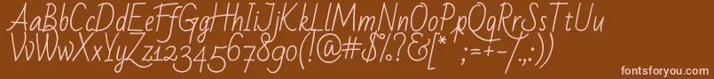 Badscript Font – Pink Fonts on Brown Background