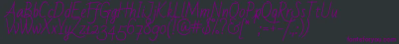 Badscript-Schriftart – Violette Schriften auf schwarzem Hintergrund