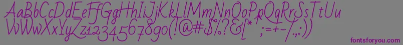 Badscript-Schriftart – Violette Schriften auf grauem Hintergrund
