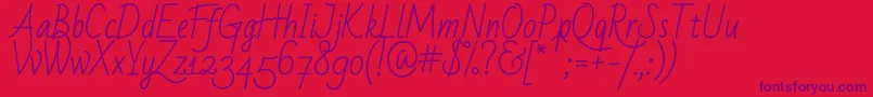 Badscript Font – Purple Fonts on Red Background