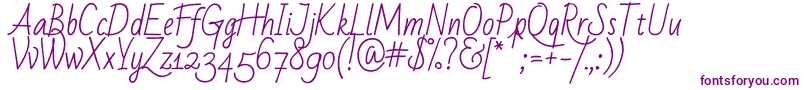 Badscript Font – Purple Fonts on White Background