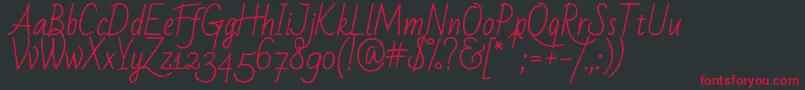 Badscript Font – Red Fonts on Black Background