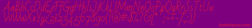 Police Badscript – polices rouges sur fond violet