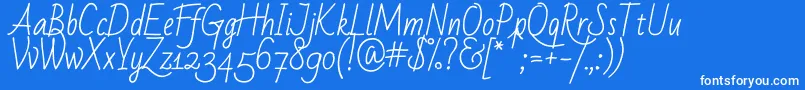 Badscript Font – White Fonts on Blue Background