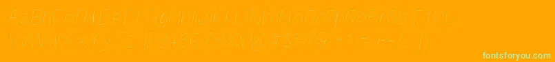 Kabinahlobl Font – Green Fonts on Orange Background