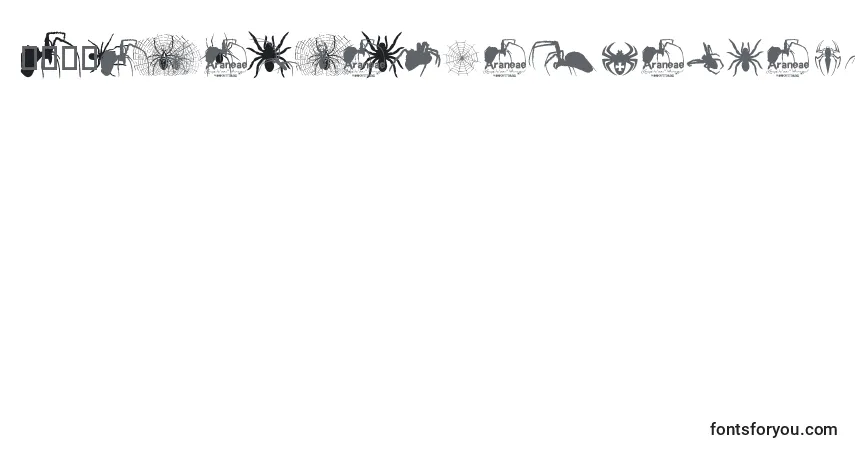 Czcionka Araneae – alfabet, cyfry, specjalne znaki