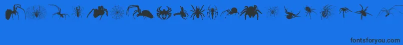 Fonte Araneae – fontes pretas em um fundo azul