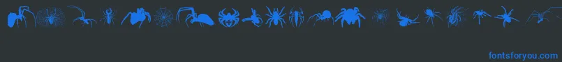 Araneae Font – Blue Fonts on Black Background