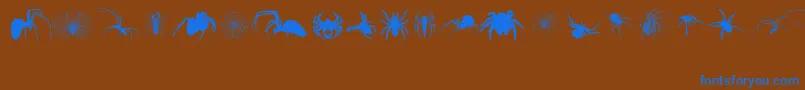 Araneae-fontti – siniset fontit ruskealla taustalla
