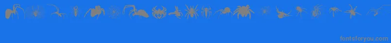 Araneae-Schriftart – Graue Schriften auf blauem Hintergrund