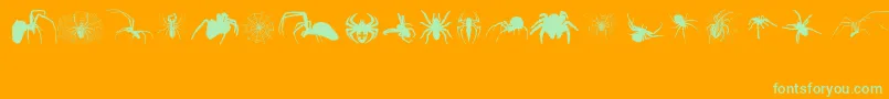 Araneae Font – Green Fonts on Orange Background