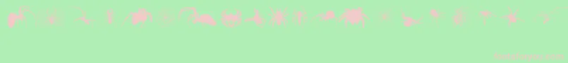 Araneae-fontti – vaaleanpunaiset fontit vihreällä taustalla