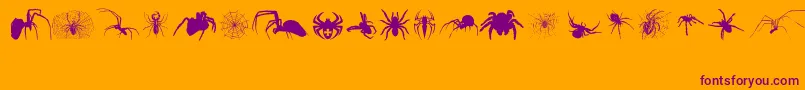 Araneae-fontti – violetit fontit oranssilla taustalla