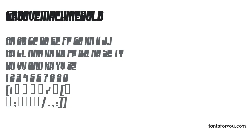 Fuente GrooveMachineBold - alfabeto, números, caracteres especiales