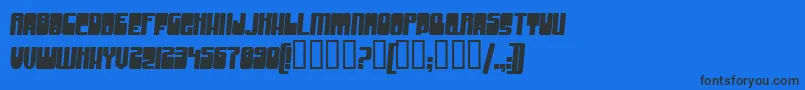 Fonte GrooveMachineBold – fontes pretas em um fundo azul