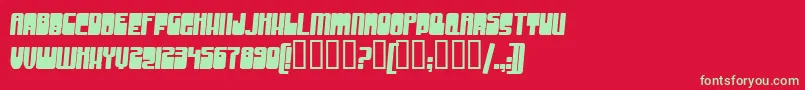 GrooveMachineBold Font – Green Fonts on Red Background