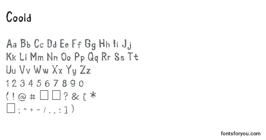 Шрифт Coold – алфавит, цифры, специальные символы
