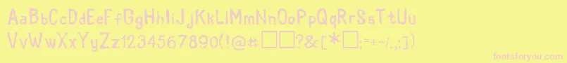 フォントCoold – ピンクのフォント、黄色の背景