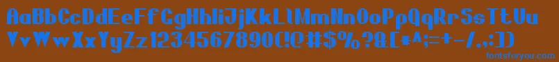 フォントBoldSansSerif7 – 茶色の背景に青い文字