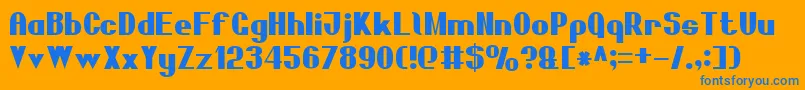 フォントBoldSansSerif7 – オレンジの背景に青い文字