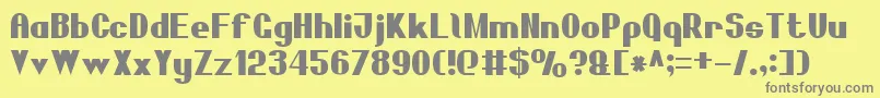 フォントBoldSansSerif7 – 黄色の背景に灰色の文字