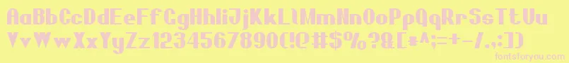 BoldSansSerif7 Font – Pink Fonts on Yellow Background