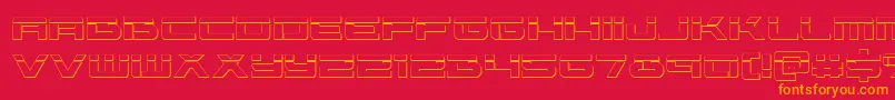 Vorpal3D-Schriftart – Orangefarbene Schriften auf rotem Hintergrund