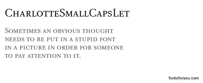 Review of the CharlotteSmallCapsLet Font