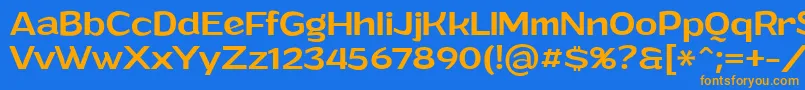 GrandimediumPersonalUse Font – Orange Fonts on Blue Background