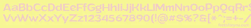 GrandimediumPersonalUse-Schriftart – Rosa Schriften auf gelbem Hintergrund
