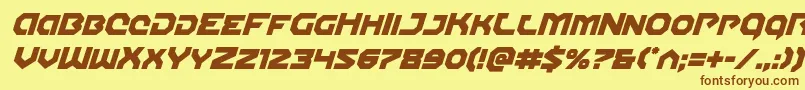 Gunnerstormital-Schriftart – Braune Schriften auf gelbem Hintergrund