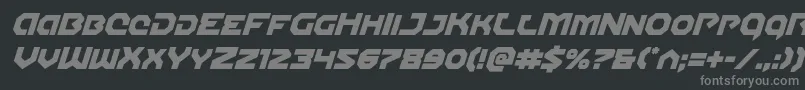 Gunnerstormital-Schriftart – Graue Schriften auf schwarzem Hintergrund