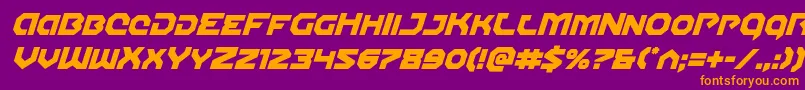 Gunnerstormital Font – Orange Fonts on Purple Background