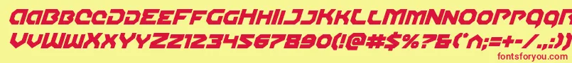 Gunnerstormital Font – Red Fonts on Yellow Background