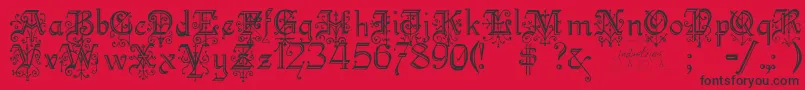 Kellyanngothic Font – Black Fonts on Red Background
