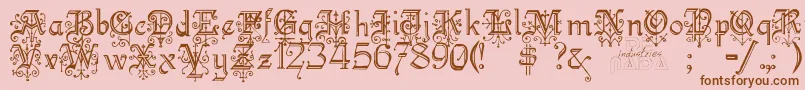 Kellyanngothic Font – Brown Fonts on Pink Background