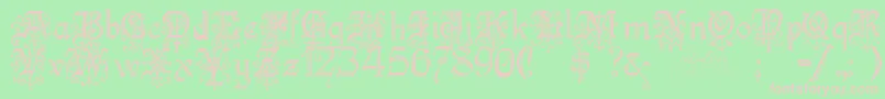 Kellyanngothic Font – Pink Fonts on Green Background