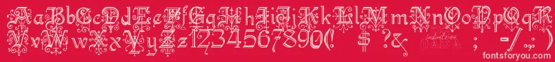 Kellyanngothic Font – Pink Fonts on Red Background